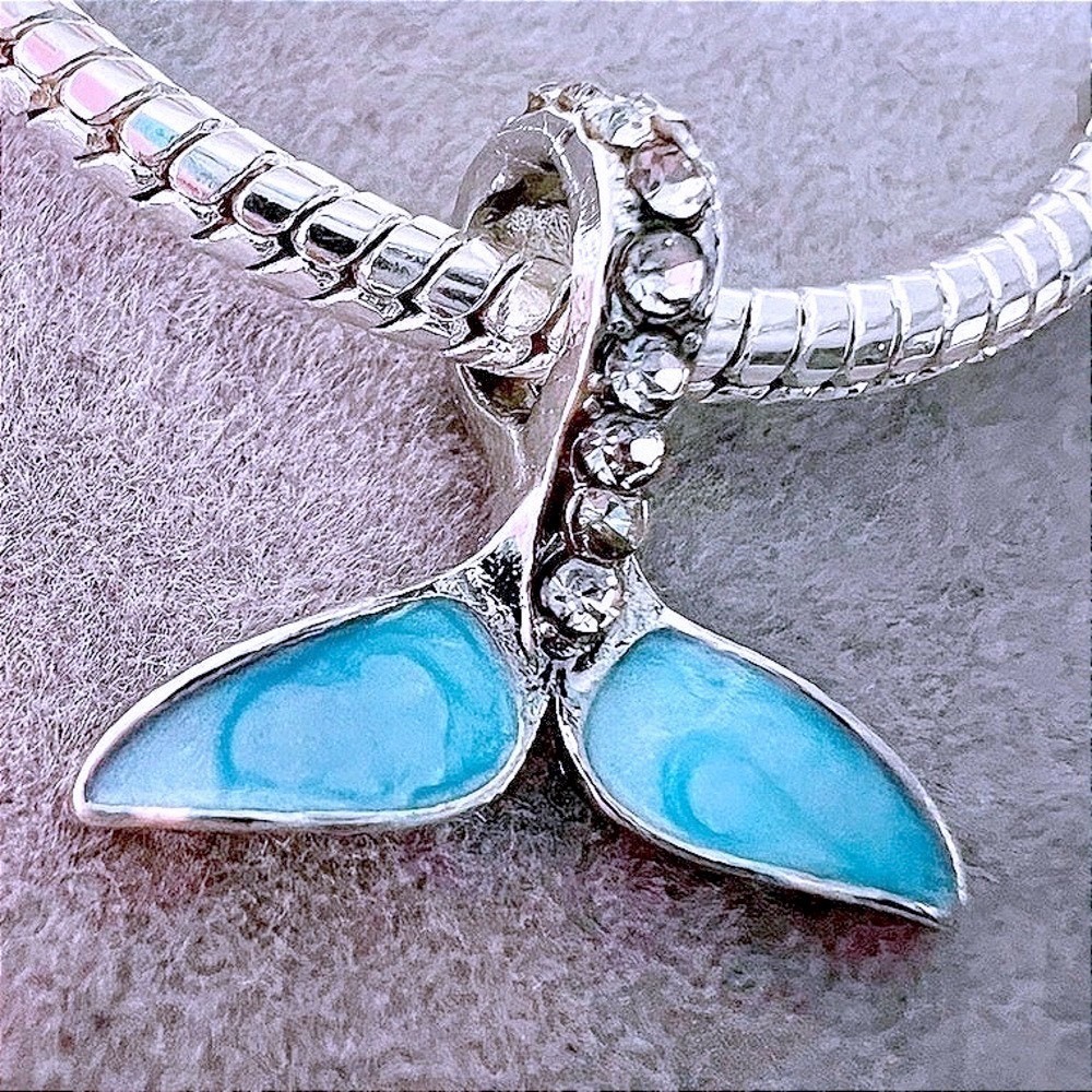 Blue Mermaid Tail Charm fits PANDORA